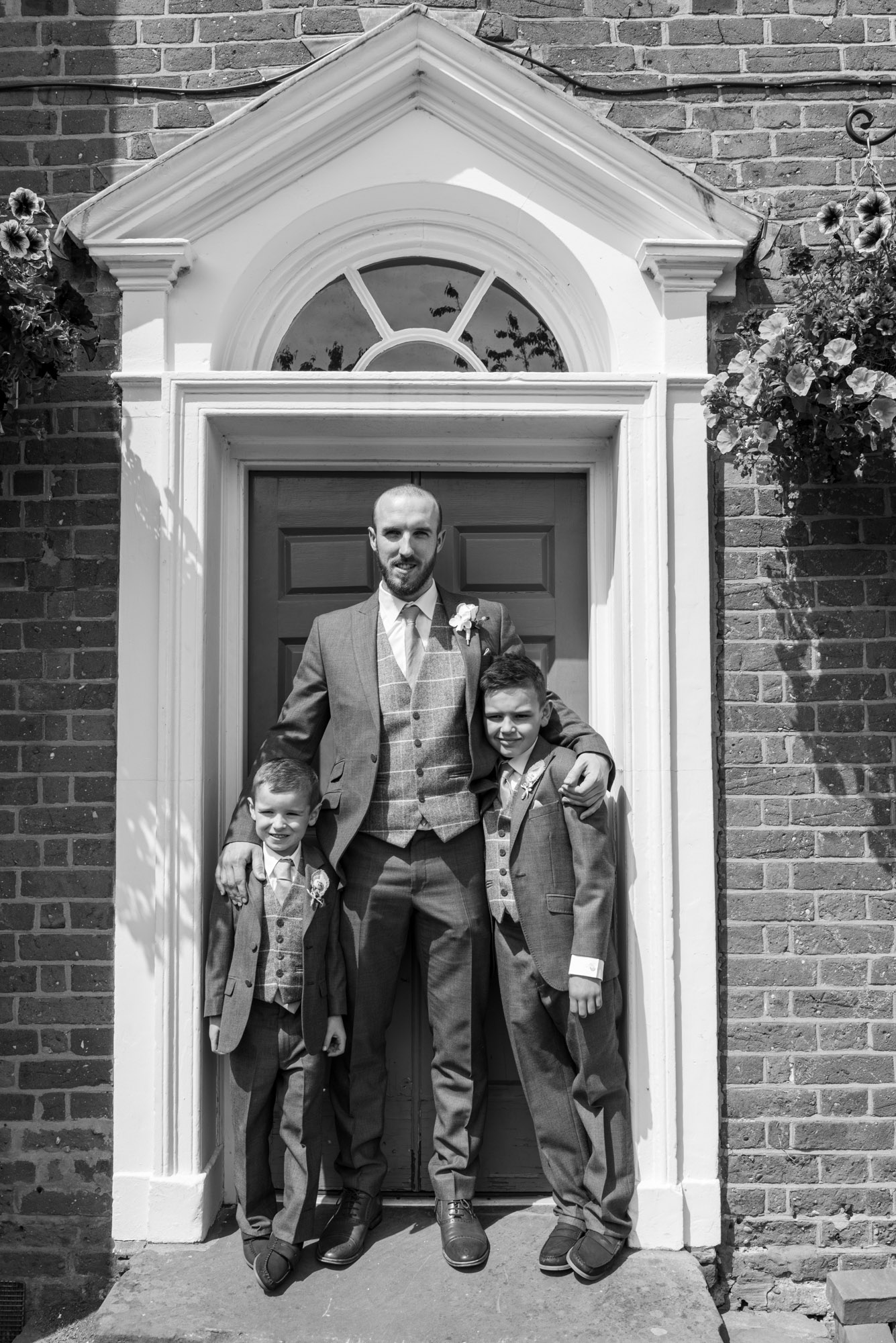 Groom and his Paigeboys at The Barns Hotel Cannock