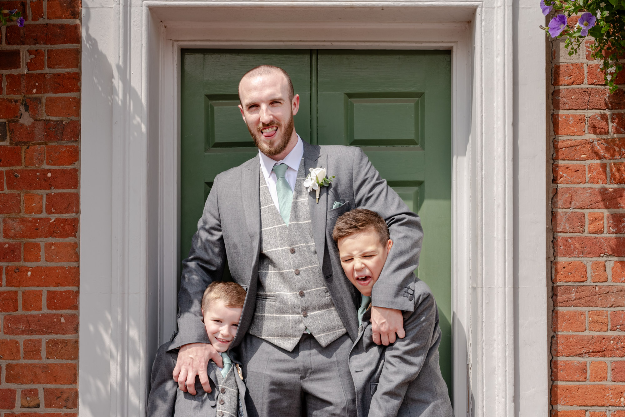 Groom and his Paigeboys at The Barns Hotel Cannock