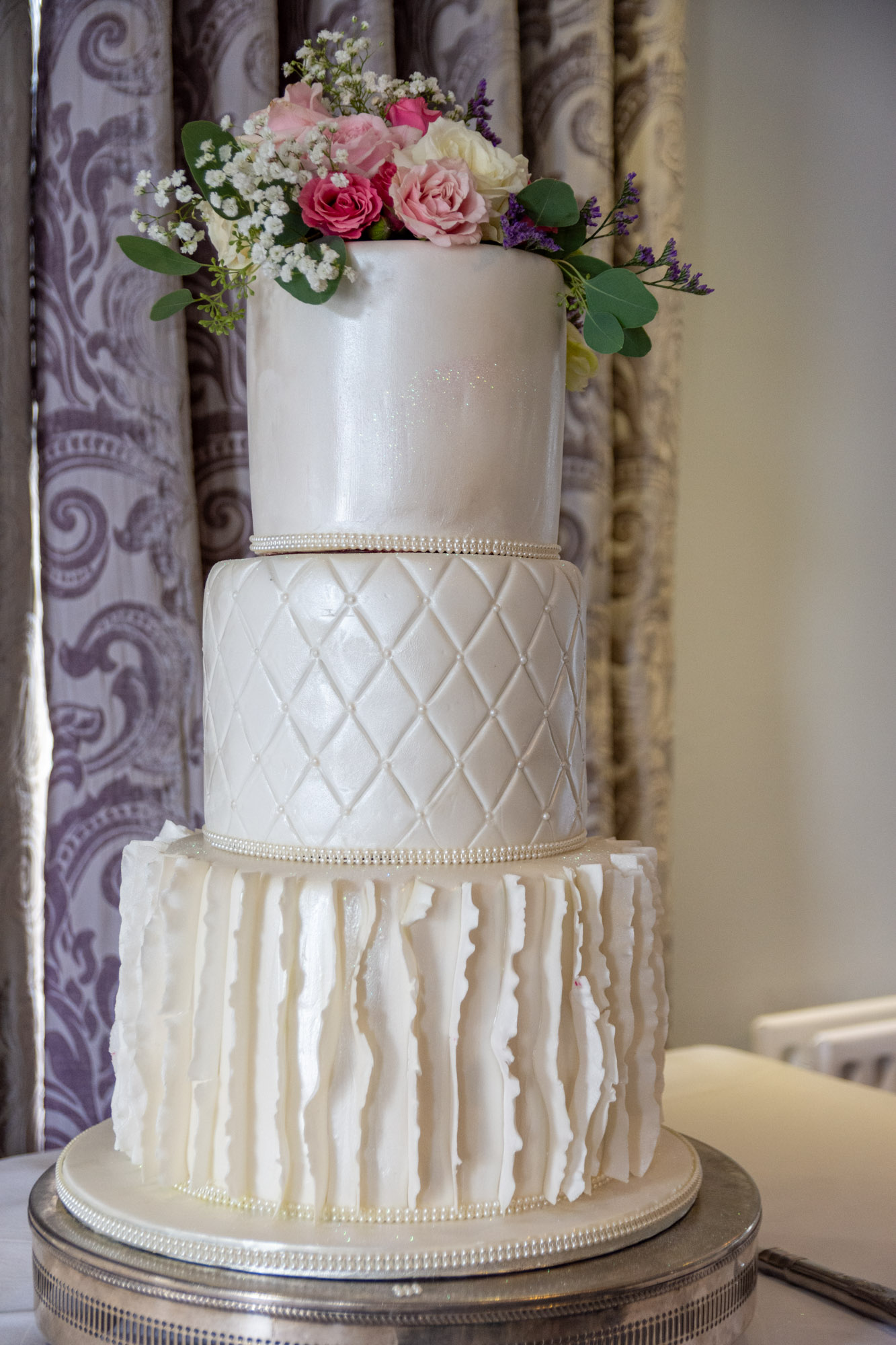 Wedding cake at Waterton Park Hotel in Wakefield